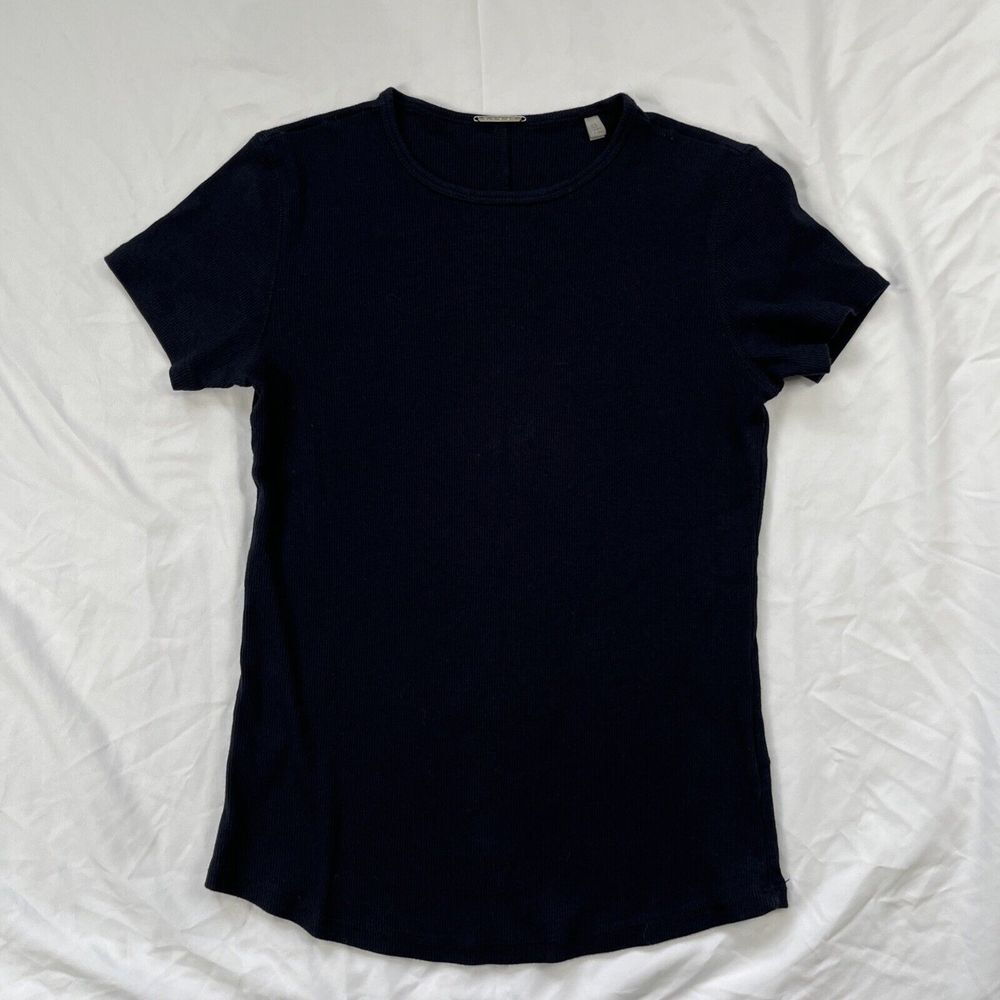 Elie Tahari Women's Short Sleeve Ribbed Top Size Small